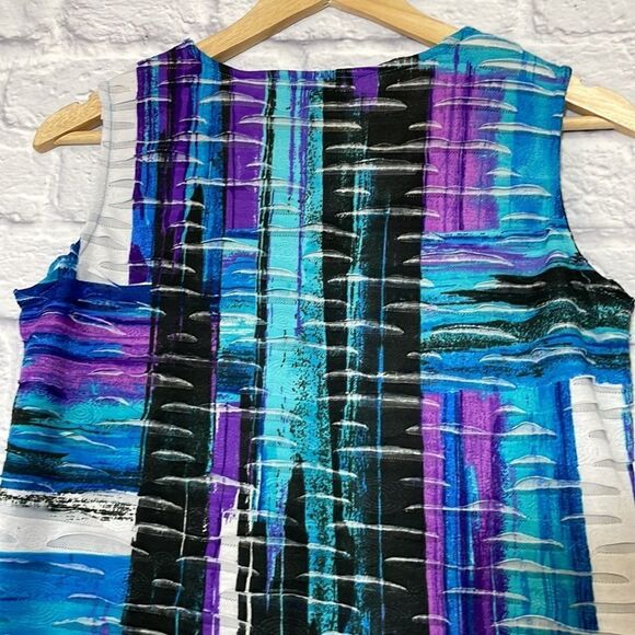 Allison Daley Abstract Multi-Color Print Sleeveless Top Size Small - Picture 7 of 10